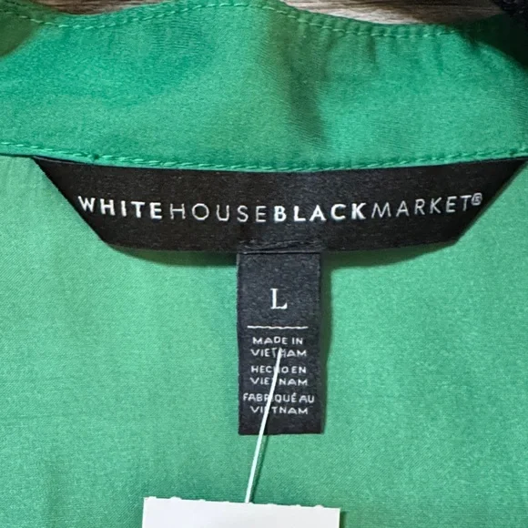 White House Black Market Vibrant Green Blouse - Picture 6 of 7